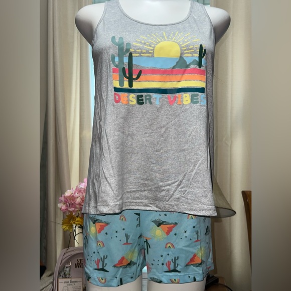 NWT Desert Vibes Tank & Shorts PJ set tagless - Picture 2 of 7